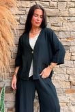 Lina Linen Blend Box Jacket Black